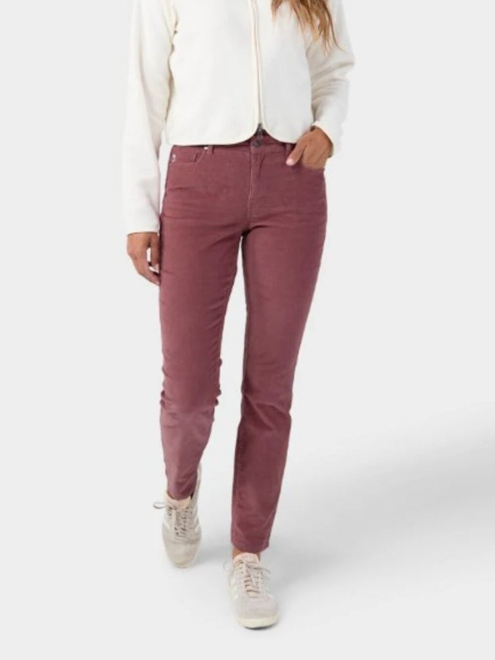 STIO Rivet Cord Straight Leg Pant Burgundy Wine Size 6